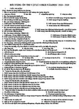 Đề cương ôn thi môn Vật lý 6 - Học kì II - Năm học 2018-2019
